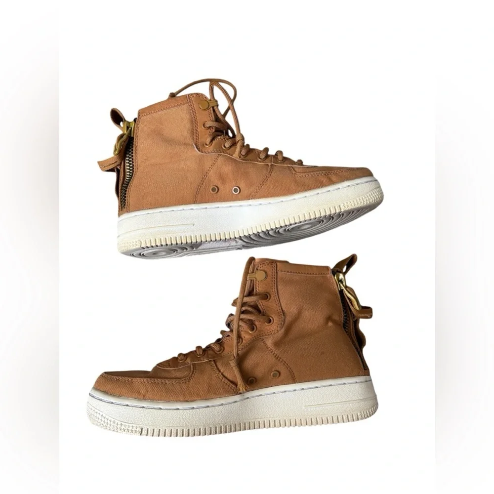 Nike Air SF AF1 Brown canvas high top sneakers size 5Y - Picture 5 of 12